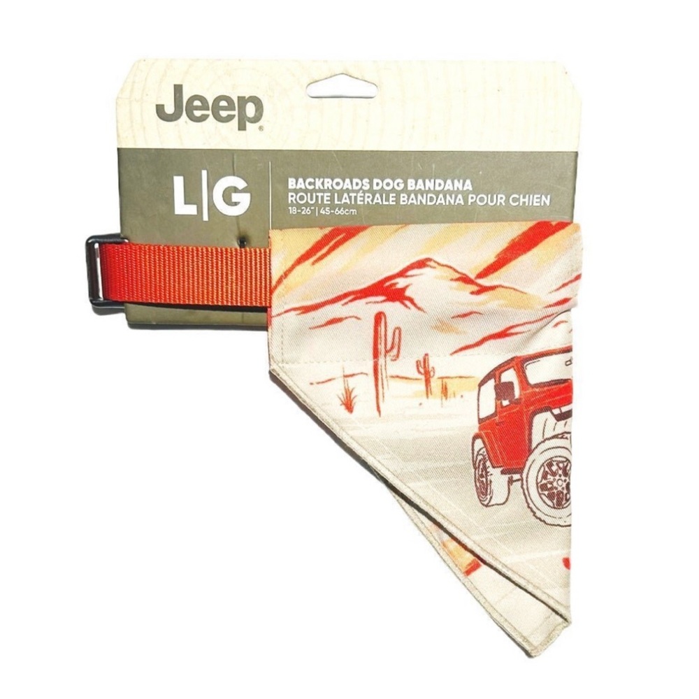Jeep Orange Backroads Bandana Dog Collar Size Large (18-26”) NEW‎